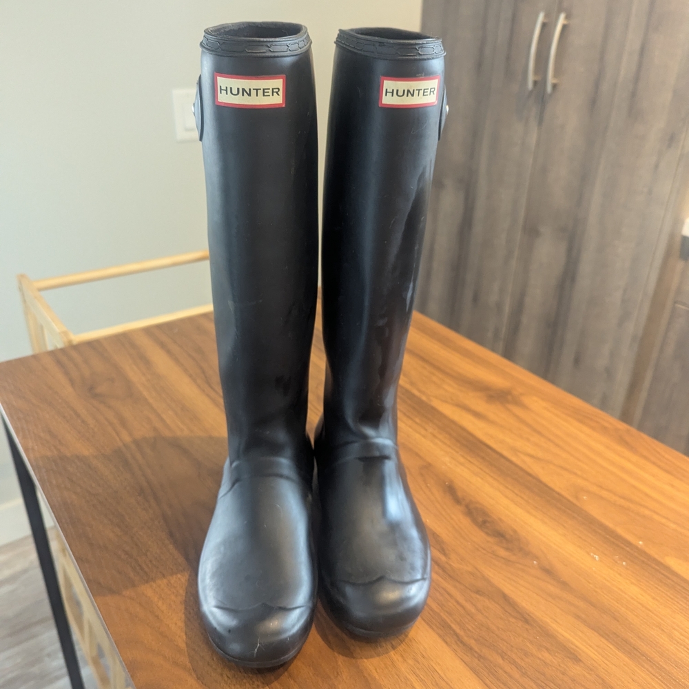 "Vintage" Hunter Tall Black Rain Boots